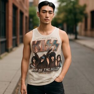 Kiss Final‎ Tour Ever White Spandex Tank Top Rare